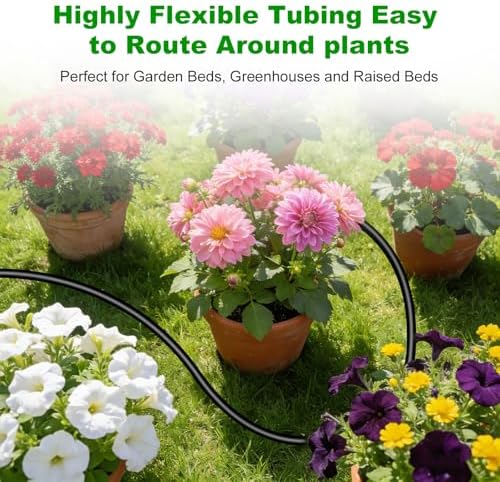1/2 Inch Blank Drip Irrigation Tubing, 60FT Distribution Hose for Garden, Greenhouse & Raised Beds, Flexible UV-Resistant Watering Line for Drip Irrigation Systems