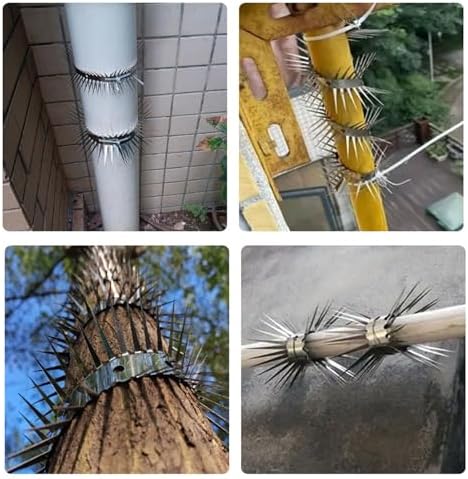 Anti-Climb Spikes for Raccoon & Bird Protection - Heavy-Duty Stainless Steel Barrier Nails for Fence, Roof, Trees | Outdoor Animal Climb Prevention (1PCS)