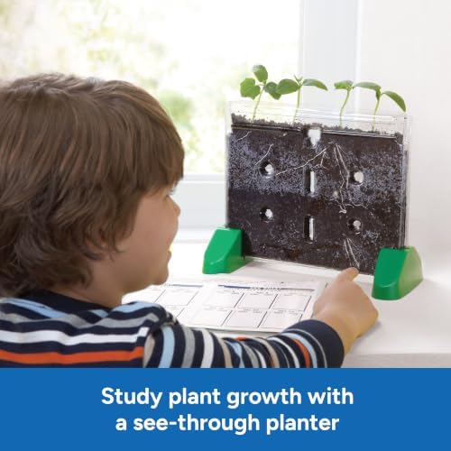 Educational Insights Sprout & Grow Window - See-Through Sprouts Growing Kit, Kids Gardening Set, Kid-Friendly Science Kits, Root Viewer, Gardening Kit for Kids, Indoor Classroom Planter, Ages 5+
