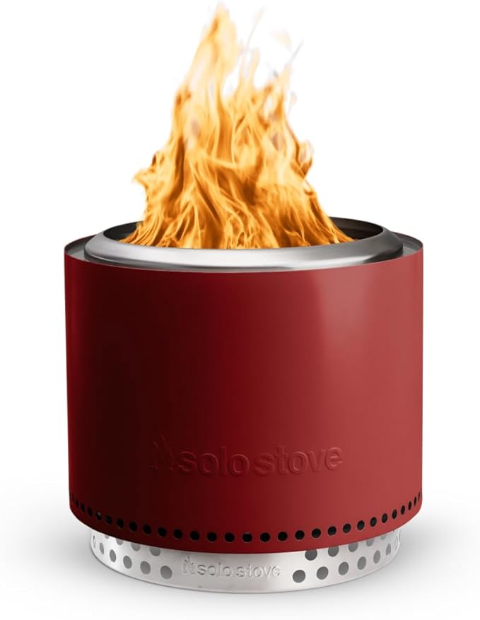 Solo Stove Bonfire with Stand | 19.5" Smokeless Fire Pit, Removable Ash Pan | Portable Stainless Steel Wood Burning Outdoor Fireplace, Ideal for 4–6 People, 21.75 lbs, Mulberry