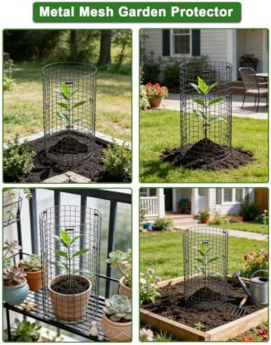 Plant Cages for Outdoor Plants - Metal Wire Mesh Plant Protector Cage/Guard