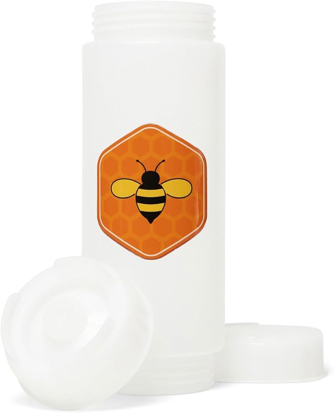 18oz Refillable FIFO Honey Dispenser Bottle – No-Drip BPA-Free Squeeze Container with White Twist Cap, Dishwasher Safe for Honey, Syrup, Agave, Molasses, Sauces (Honey)