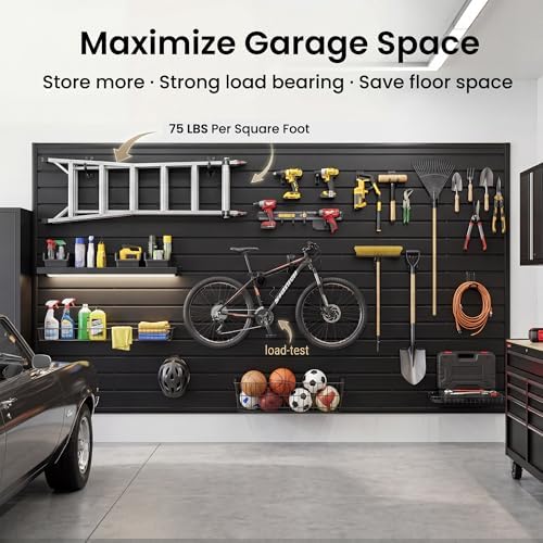 SMARTSTANDARD Black Slatwall Panel Set, 4x8 FT PVC Panel with Accessory Kit