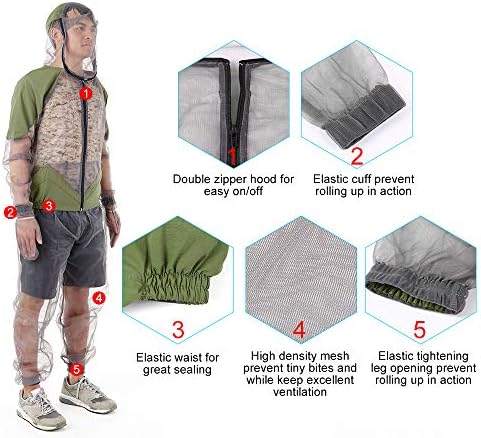 Lixada Ultra-fine Mesh Summer Wear Fine Net Cover Outdoor Breathable Jacket Suit