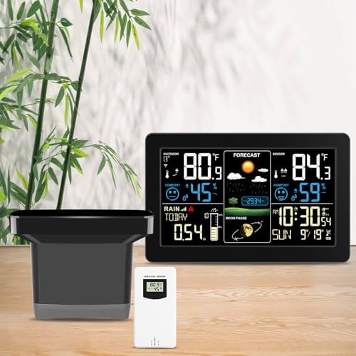 Digital Indoor Outdoor Wireless Remote Sensor, Temperature and Humidity Meters, Sutible for Weather Station with Rain Gauge (3378R)