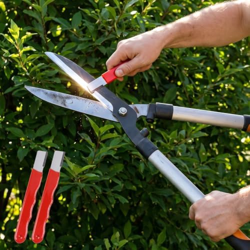 Garden Tool Pruning Shear Blade Sharpener, Metal Blade Rust Cleaning Tool