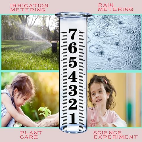 JMBay 7 Inch Plastic Rain Gauge Replacement Tube, Upgrade Freeze Proof Outdoor Plastic Rain Gauges Replacement Tube for Garden Yard Home, Crack Resistance Tube Best pcs Tubes with 1 Clean Brush