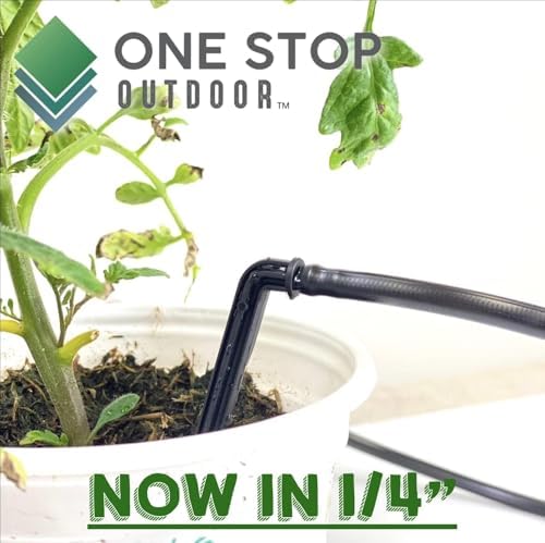 250pk 4" Angled Drip Emitter Stake, Fits 1/4" & 1/8" Tubing for Precise Watering & Irrigation, Greenhouse, Container Gardening, Home Garden, and Hydroponics Growing (250, 4" Inch Long)