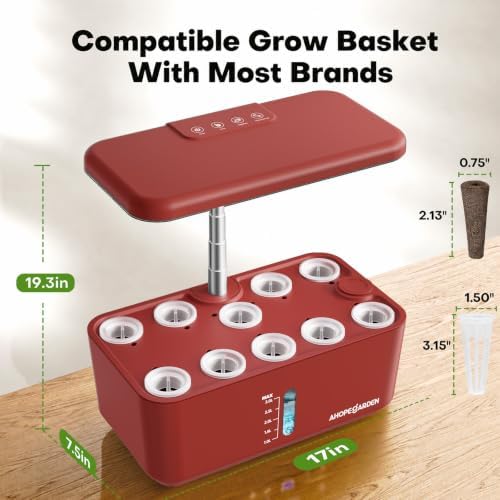 Ahopegarden Hydroponics Growing System: 10 Pods Indoor Herb Garden with LED