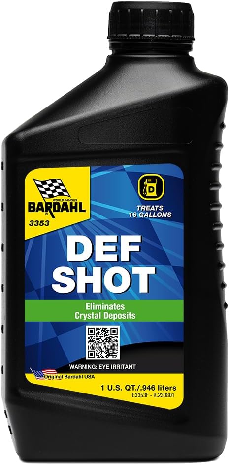 Bardahl DEF-Shot 3353 - The Ultimate DEF Cleaner and Anti-Crystallization Diesel Additive Reducing DEF Consumption - 32oz