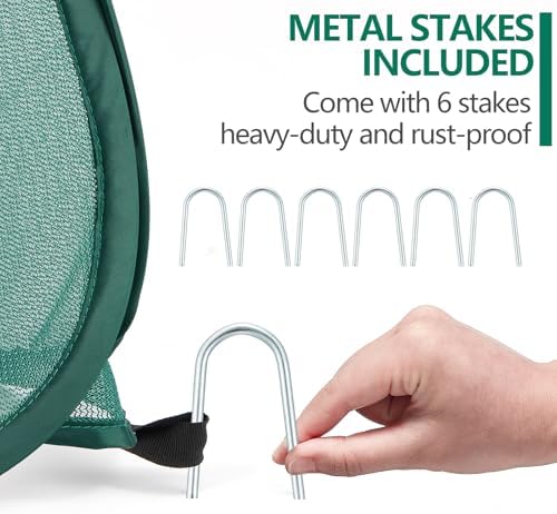 Garden Bed Cover 2 Pack, Mesh Netting Tent, Crop Cage for Raised Bed,- 30% Sunblock Shade Cloth with Metal Anchoring Spikes - Protects Plants Against Birds and Small Animals - 45"x22"x16"(H)