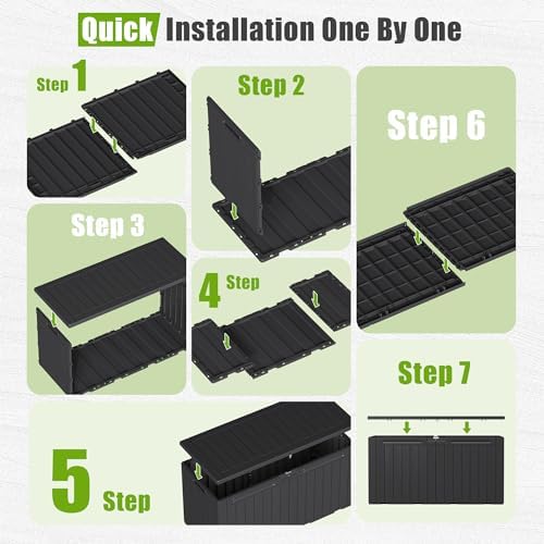 Flamaker Resin Deck Box 100 Gallon Large Outdoor Storage Box Waterproof