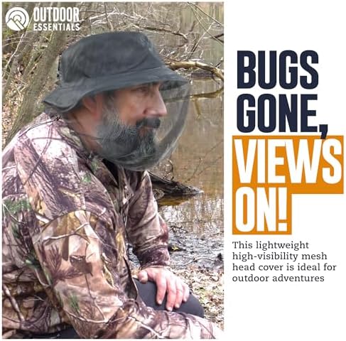 Mosquito Head Net Mesh Face Cover – Bug Face Netting Protection Against Gnats, Midges, Black Flies – Head Net for Men & Women, Hunting, Fishing, Camping, Gardening – No-See-Um Insect Netting
