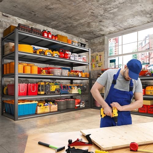 REIBII 78" H Garage Shelving,Heavy Duty Storage Shelves for Basement