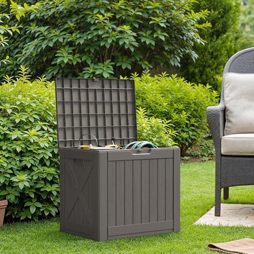 Flamaker Resin Deck Box 40 Gallon Waterproof Outdoor Storage Box