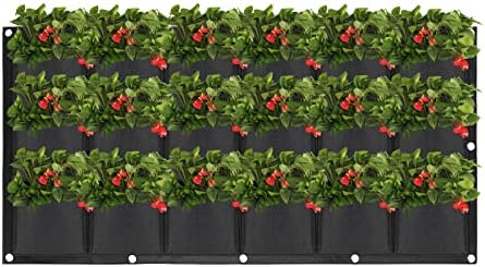 ZOENHOU 2 Pack Total 36 Roomy Pockets Horizontal Garden Planter, Waterproof Wall-Hanging Flower Pot Bags, Felt Wall Mount Balcony Planter Pouch for Herbs, Succulent, Flowers and Vegetables