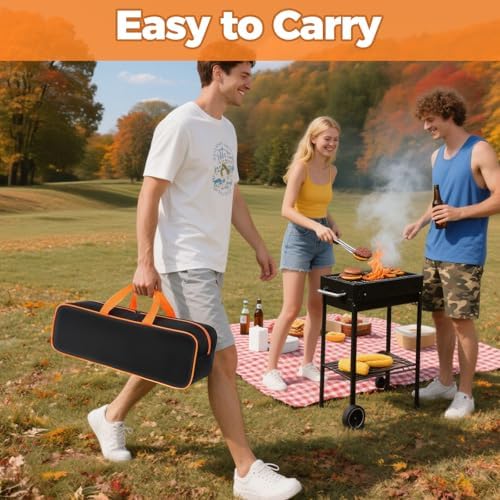 Grill Utensil Storage Bag for Outdoor Grilling, 24 x 8 x 8 in, Black