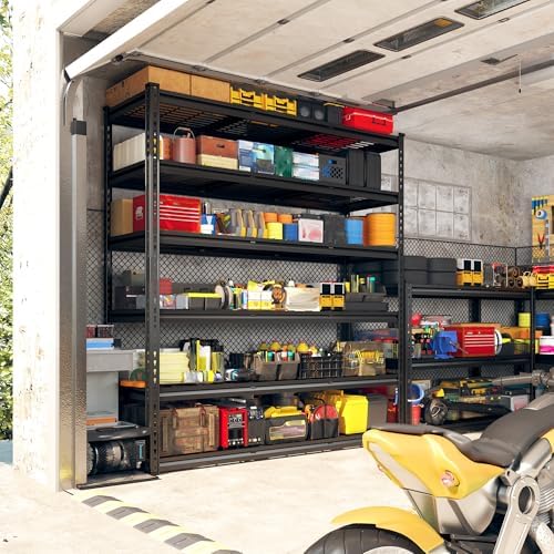 REIBII 6 Tier Adjustable Heavy Duty Metal Shelving for Garage Warehouse