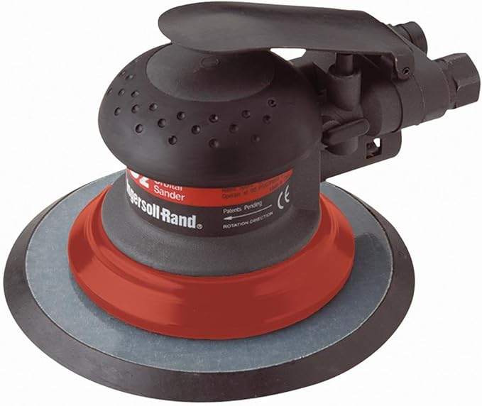 Ingersoll Rand 4152 6” Orbit Palm Pneumatic Sander with Pressure Sensitive Adhesive Pad, 12,000 RPM, Vacuum Ready, Lightweight, Composite Design, Low Vibration