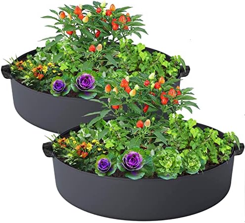 ZtohPyo 2-Pack 50 Gallon Plant Grow Bags, Large Fabric Raised Garden Bed with Handles,Durable Garden Beds Planters Aeration Gardening Container to Grow Vegetables for Outdoor Plants