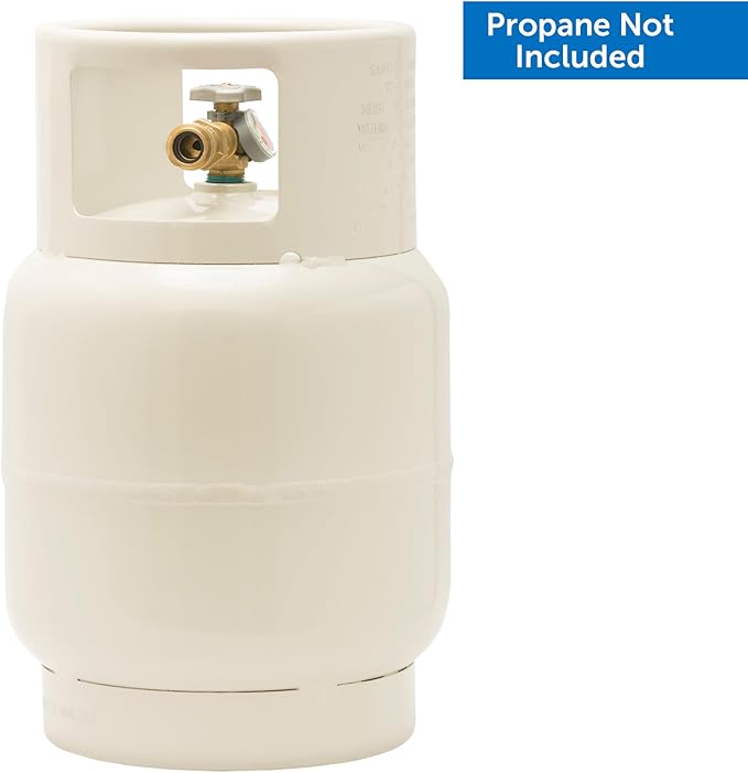 Flame King YSN201BT 20LB Steel Floor Buffer Propane Tank Cylinder with Vapor Valve and Level Gauge, White
