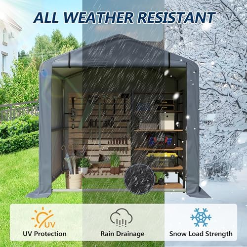 COVERONICS 5' x 3' Outdoor Portable Storage Shelter Shed, Grey
