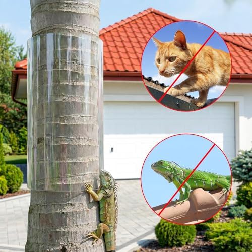 UNIFAMILY Iguana Tree Wraps, PET Squirrel Baffle for Tree Trunk Protector Guard for Reptiles Climbing 32x16IN, Cat Anti Climb Trees Guard, Squirrel Duards for Trees with Double-Sided Adhesive