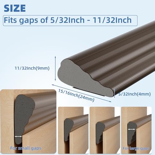 Kneelisa Wedge-Shape Window Weather Stripping Door Frame Seal 118” Brown