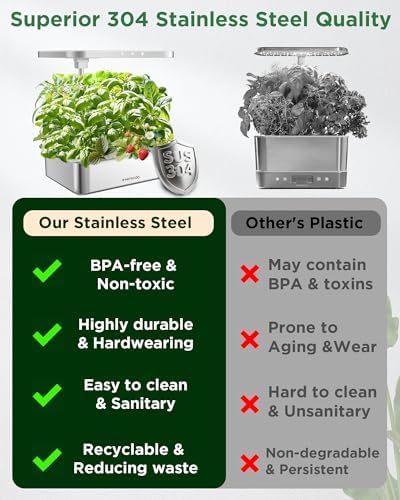 Hydroponics Growing System 15 Pods, Indoor Herb Garden Kit with Grow Light