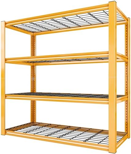REIBII 40" W Yellow Garage Shelving with Double-Layer Frames for Homeowners