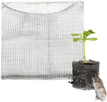 Keebgyy Metal Mesh Bag, Gophers Resistant Stainless Steel Mesh, Stainless Steel Wire Mesh Vole Mesh Metal Mesh Bag, Flowers Rodent Proof Wire Baskets for Plants, Planter for Garden Lawn(#3)