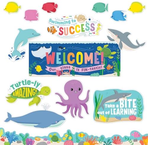 CTP Sea Friends Under the Sea Bulletin Board Set - Classroom, Homeschool (#10991 Creative Teaching Press)