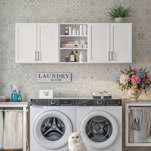 Furnaza 62.8" W Wall Cabinets for Laundry Room with Adjustable Shelf