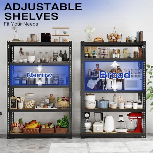 40''W Garage Storage Shelves, Storage Racks Shelving Units, Storage Shelves Heavy Duty, Adjustable Metal Shelves with 2 Pegboards for Basement, Warehouse, Pantry, Kitchen, 2200 LBS