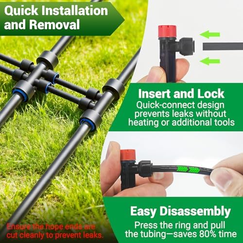 230FT Drip Irrigation Kit with 36 Adjustable Emitters, Push-Fit System