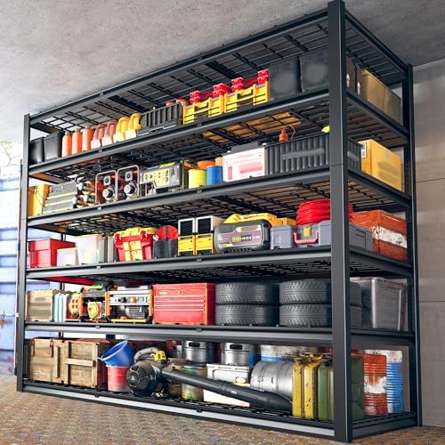 REIBII 60" W Heavy Duty Garage Shelving,6 Tier Metal Shelving Units
