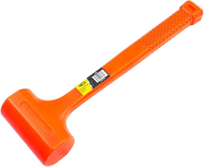 Stark USA 2-Pounds Dead Blow Hammer, 2 lbs Pound Grip Mallet Hammer Handle Spark Rebound Resistant Head, Orange