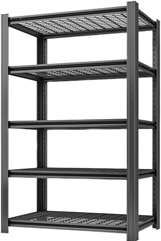5-Tier Heavy Duty Garage Shelving, 3,000 lbs Capacity Adjustable Metal Storage Shelving Unit for Garage, Basement, Pantry & Utility Room, 35.43" W x 15.8" D x 72" H