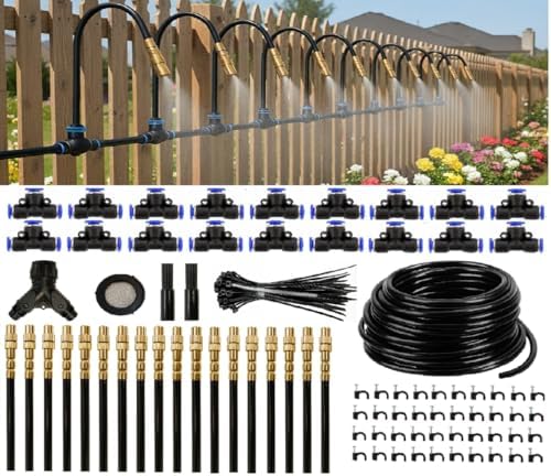 Automatic Garden Irrigation System 100ft with 18 Adjustable Copper Nozzles