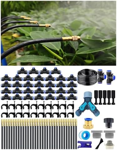 Drip Irrigation System,Automatic Garden Watering System, 360 Degree Adjustable Garden Sprinkler, High Output Mist Spray Nozzle for Potted Plants, Easy Connect & Rotating Head, Customizable Water Flow