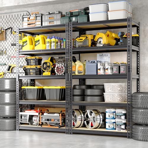 Heavy Duty Garage Storage Shelves, 5-Tier Adjustable Storage Shelving Unit
