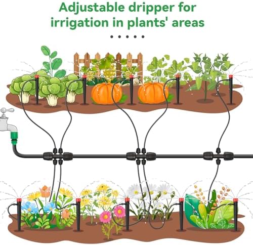 50pcs Adjustable Drip Irrigation Emitters: Garden Drippers for 1/4" Tubing