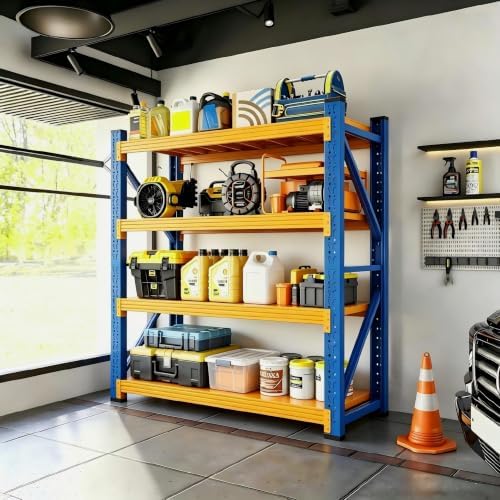 Heavy‑Duty Metal Garage Shelving Unit, 3000 LBS Total Load Capacity