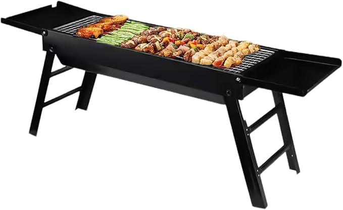 Portable Charcoal Grill - Foldable Removable Stove, Outdoor Grills with Trays, Compact Easy Storage, Authentic Versatile Design, Premium Camping Grill, Backyard Cooking Tool for Garden, Picnic, Travel