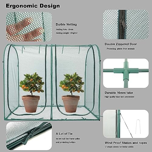 Poray Large Tunnel 10FTx6FT Plant Netting Cover, 6FT Tall Crop Cage Tomato Netting,Pest Guard Cover for Vegetables &Fruits,Durable Gardening Net for Plant and Animal