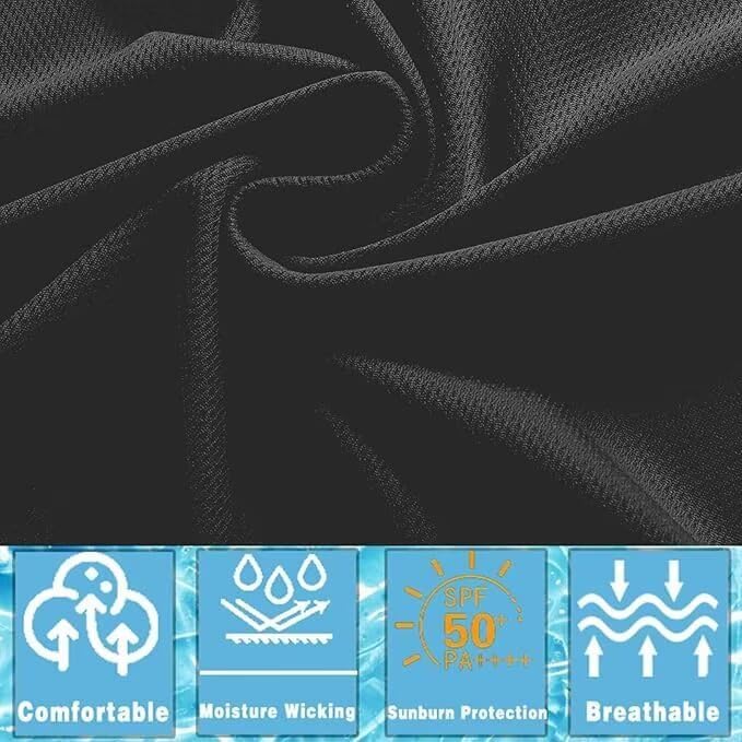 LeeHanTon Men's Sun Shirts Sun Protection Hoodie Shirt UPF 50+ Long Sleeve Work Athletic Shirt with Hooded for Fishing Hiking