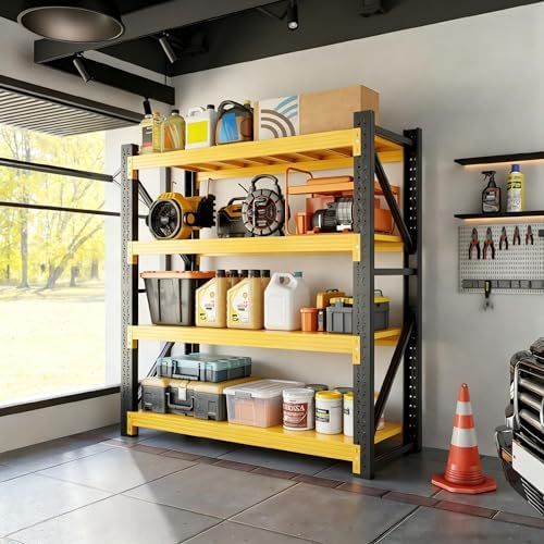 48" W Garage Storage Shelves, 3000LBS Heavy Duty Adjustable Shelving Unit
