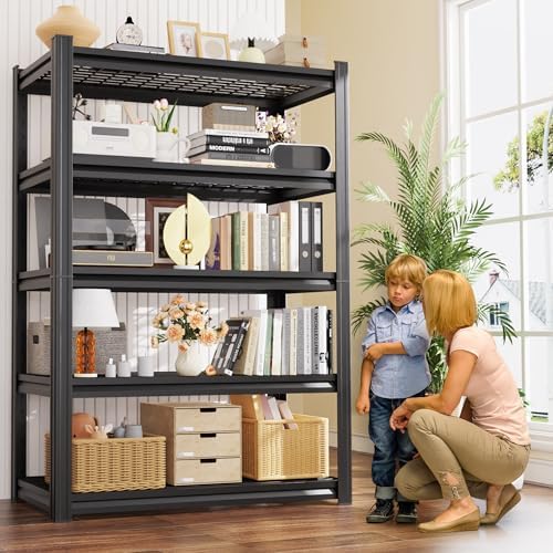 Set of 6 Garage Shelving-3000 lbs 5 Tier Storage Shelves,Adjustable Heavy Duty Metal Shelving Unit and Storage Large Wire Rack,Utility Steel Shelf for Warehouse Industrial Pantry Basement -78"x46"x20"
