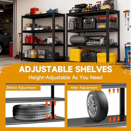 Garage Shelving,2-in-1 Adjustable Storage Shelves with Guard
