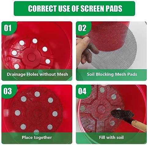 RooTrimmer 200 Pack 68MM, 2.7 inch Round Mesh Nets for Block Soil Leaking of 4 inch Nursery Pots(or Other Pots Bottom Around 2.7")
